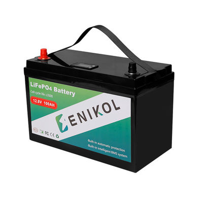 OEM 12 Volt RV LiFePo4 Batería 100ah Batería solar de iones de litio Construida en BMS