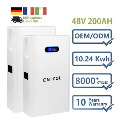 5kwh 10kwh Batería solar de 48V Lifepo4 100ah 200ah Batería de litio montada en la pared