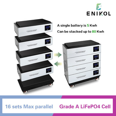 51.2V 300AH 15KW Batería de ion-litio-fosfato para almacenamiento de energía en el hogar 5KWH