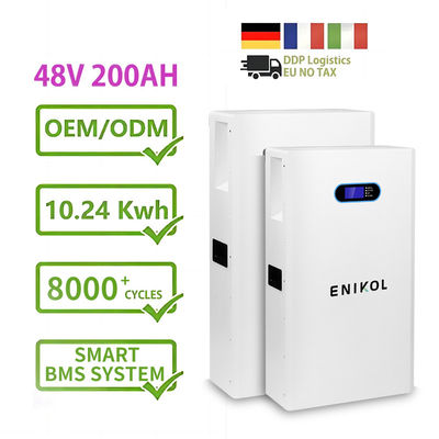 Batería solar de 48V 10KWH con pantalla LCD 200A Lifepo4 Batería de energía