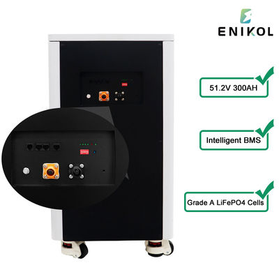 Lifepo4 Accu 48v 300ah Batería solar de iones de litio Rueda Tipo 15kwh Batería