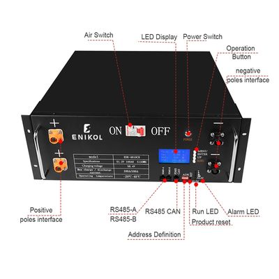 Protocolo RS485/CAN Batería solar de 48 V Fosfato de hierro y litio Máximo paralelo 64