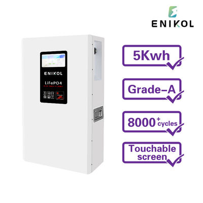 Batería solar de 5KW 48V Batería de iones de litio de 51.2V 100AH con pantalla LCD / táctil