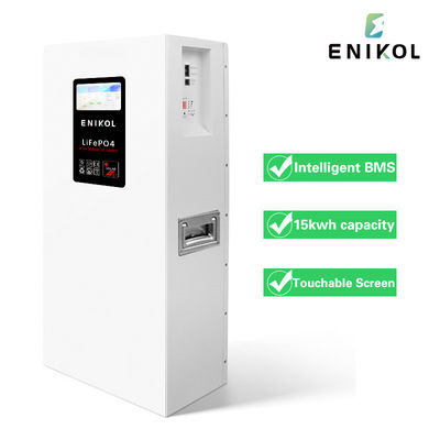 Pantalla táctil montada en la pared Batería de litio de 15kwh 51.2v 300ah Lifepo4 Batería de almacenamiento de energía para el hogar