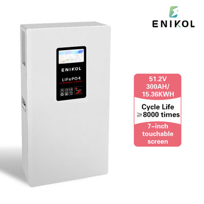 Smart Lithium LiFePO4 Batería Solar 48V 300AH Pantalla táctil de energía montada en la pared BMS Construido