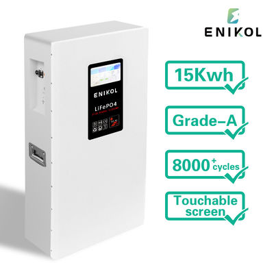 Batería recargable de iones de litio 51.2V Batería LiFePO4 montada en la pared con pantalla táctil
