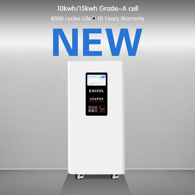 Ciclo largo 51.2v 300ah Batería de almacenamiento de energía para el hogar 15kwh con pantalla táctil y ruedas
